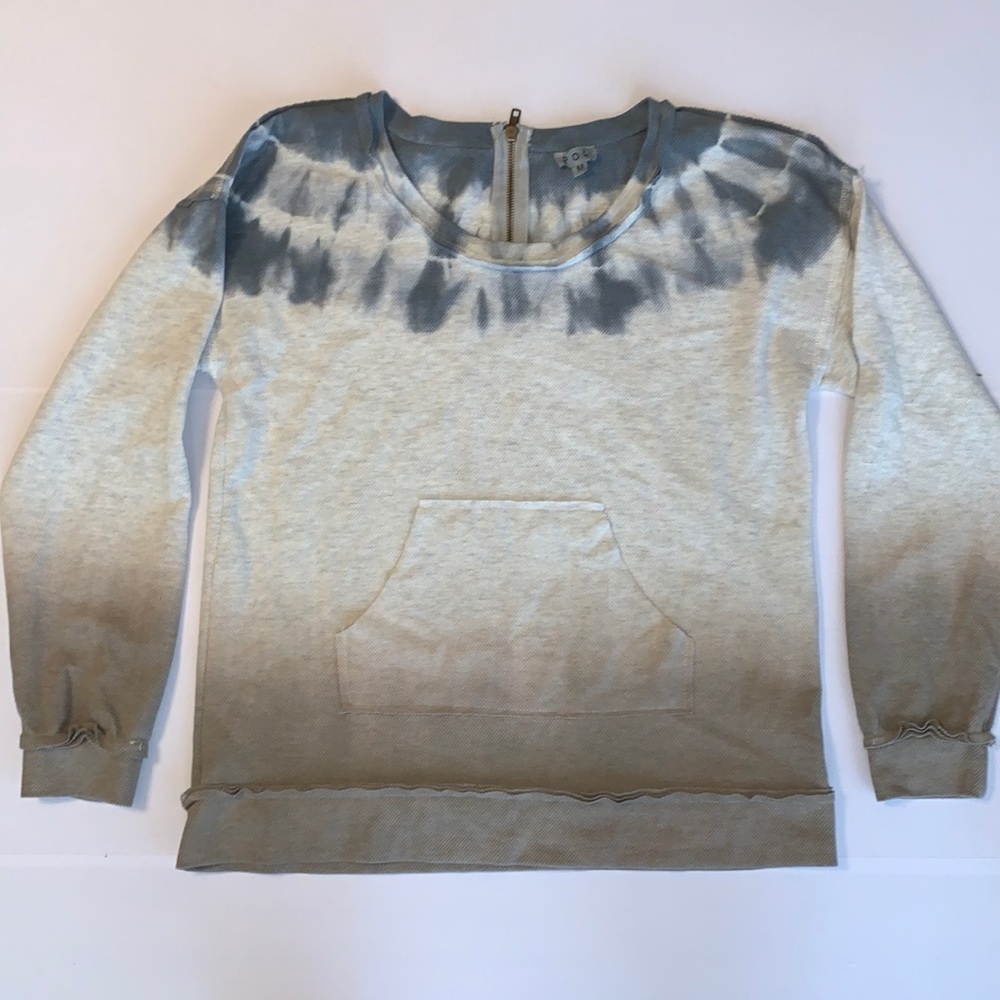 POL Natural Tie Dye Waffle Sweater Size Medium